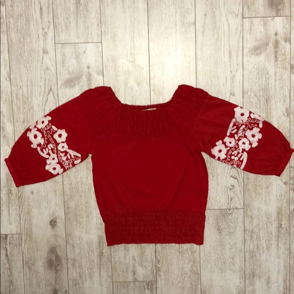Jennifer and Grace embroidery peasant sleeve S